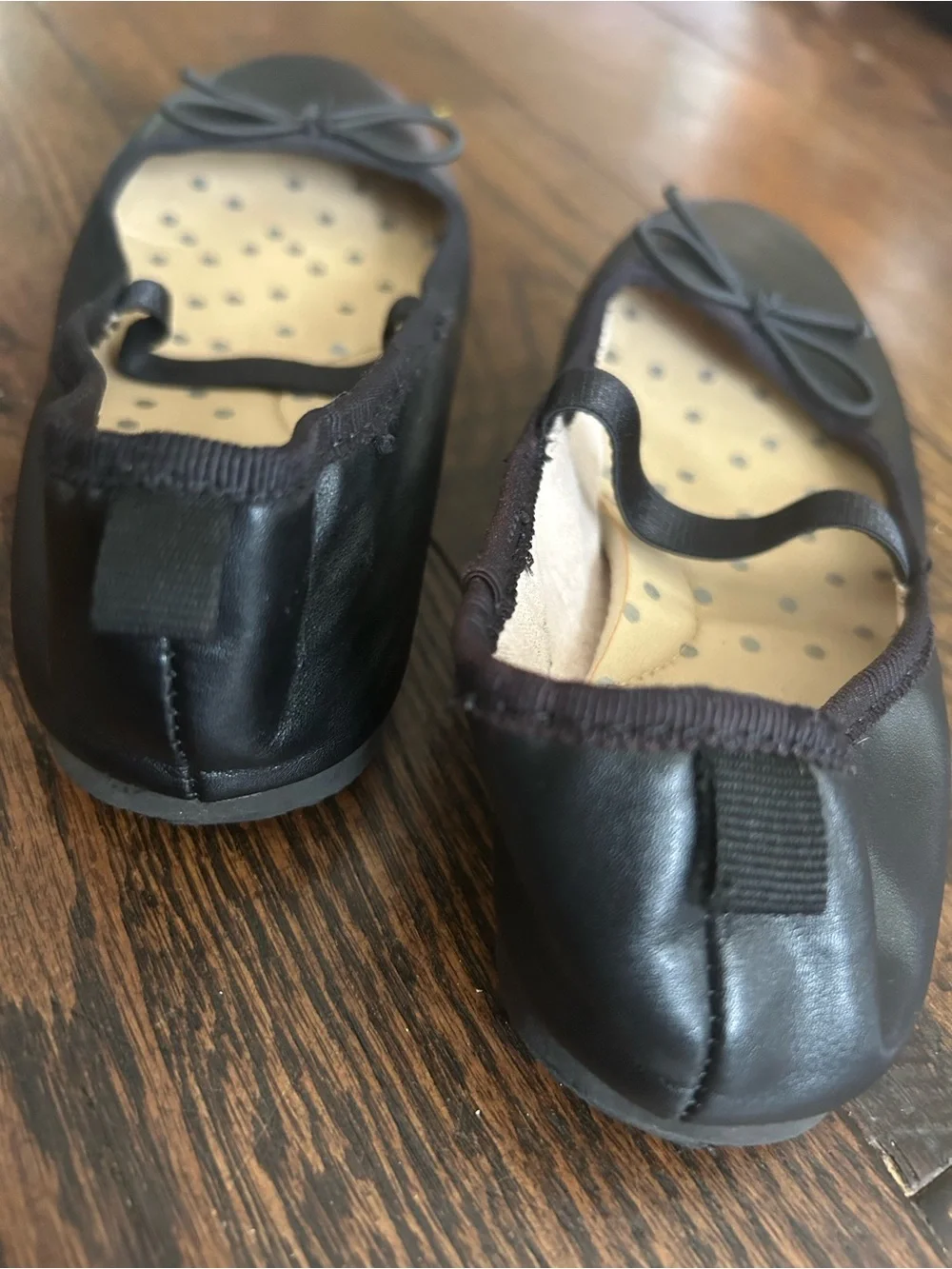 Girls White Ruffle Strap Sandals & Black Ballet Flats Set